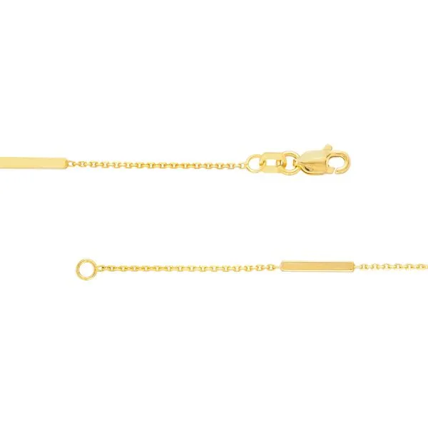 Yellow Gold Diamond Bezel And Bar Station Necklace, 20