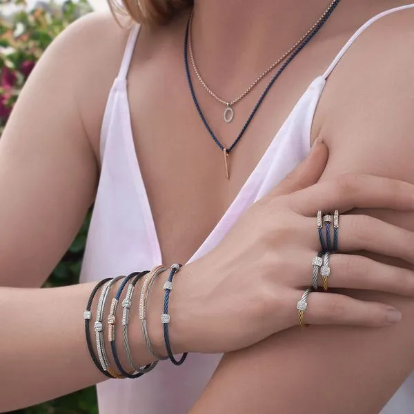 ALOR Blueberry & Carnation Chain Necklace Image 2 SVS Fine Jewelry Oceanside, NY