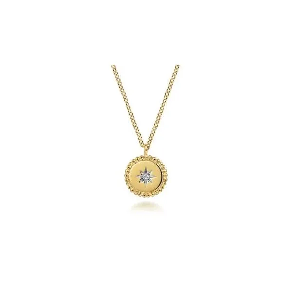Gabriel & Co. Bujukan Yellow Gold Diamond Necklace SVS Fine Jewelry Oceanside, NY