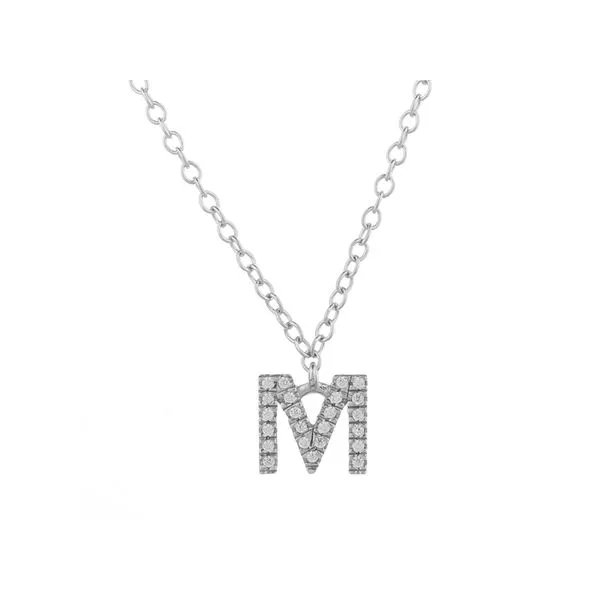 Ella Stein Kiss Of Individuality Silver Initial 'M' Necklace SVS Fine Jewelry Oceanside, NY