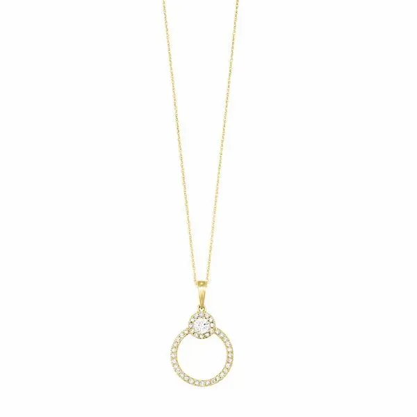 Yellow Gold Diamond Link Pendant, 0.33Cttw, 18