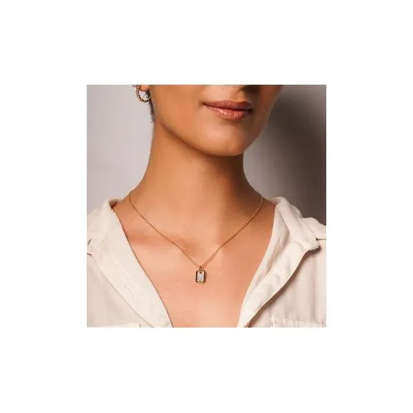 Ella Stein Sparkle & Shine Dog Tag Gold Plated Silver Necklace Image 2 SVS Fine Jewelry Oceanside, NY