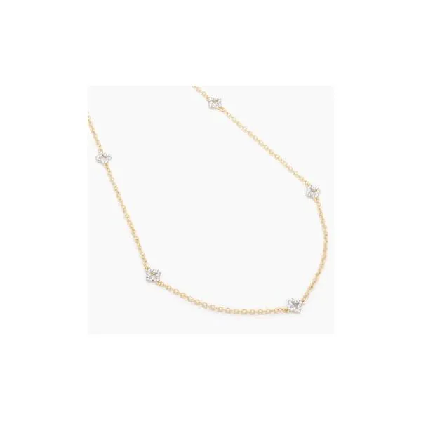 Ella Stein Diamond Station Gold Plated Silver Necklace SVS Fine Jewelry Oceanside, NY