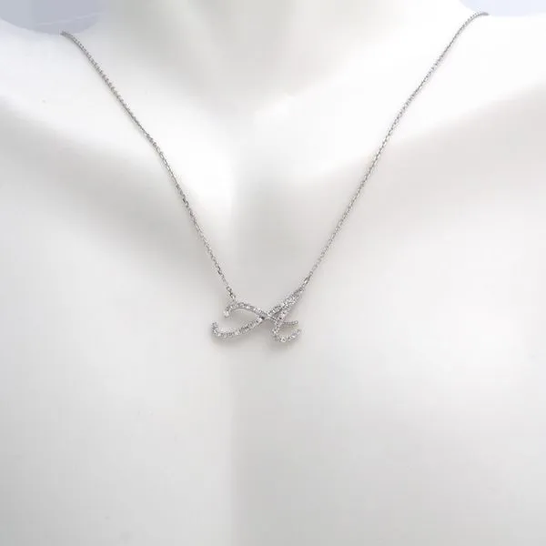 White Gold Script Initial 