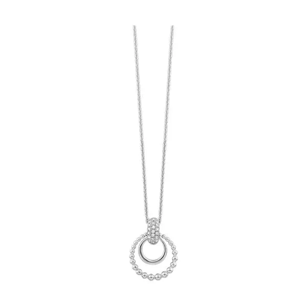 Sterling Silver Diamond Pendant, 0.10Cttw, 18