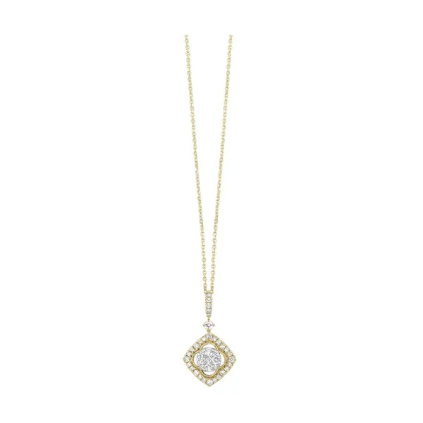 Yellow Gold Diamond Necklace, 0.50Cttw, 18