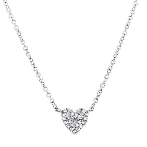 Shy Creation Mini Diamond Heart Necklace SVS Fine Jewelry Oceanside, NY