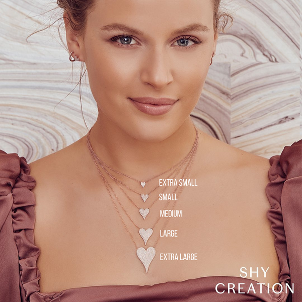 Shy Creation Amor Collection Diamond Heart Necklace, 0.43cttw Image 3 SVS Fine Jewelry Oceanside, NY