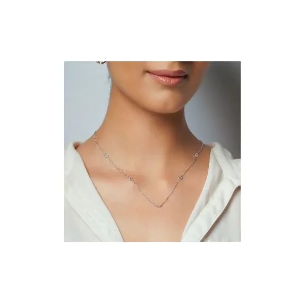 Circle Station Sterling Silver Necklace