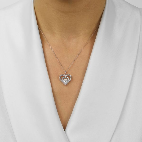 Rhythm Of Love Diamond Heart Pendant Image 2 SVS Fine Jewelry Oceanside, NY