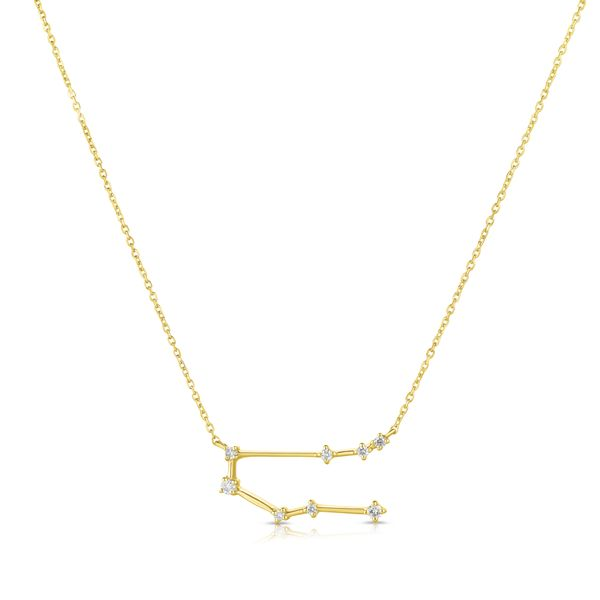 Yellow Gold Diamond Constellation Zodiac Necklace SVS Fine Jewelry Oceanside, NY