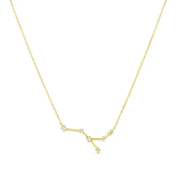 Yellow Gold Diamond Constellation Zodiac Necklace SVS Fine Jewelry Oceanside, NY
