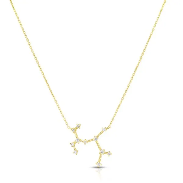Yellow Gold Diamond Constellation Zodiac Necklace SVS Fine Jewelry Oceanside, NY