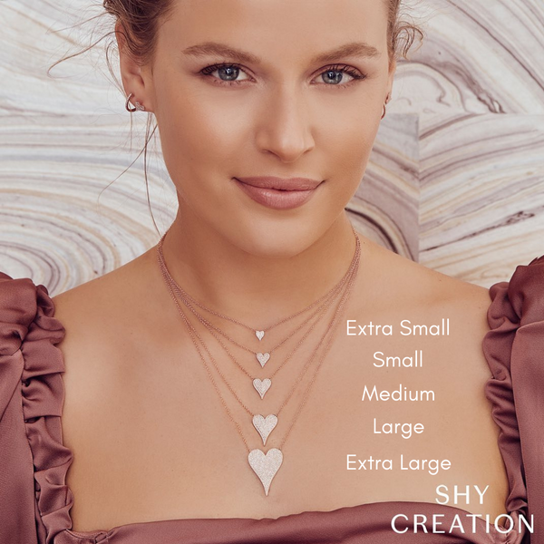 Shy Creation Amor Collection Diamond Heart Necklace Image 4 SVS Fine Jewelry Oceanside, NY