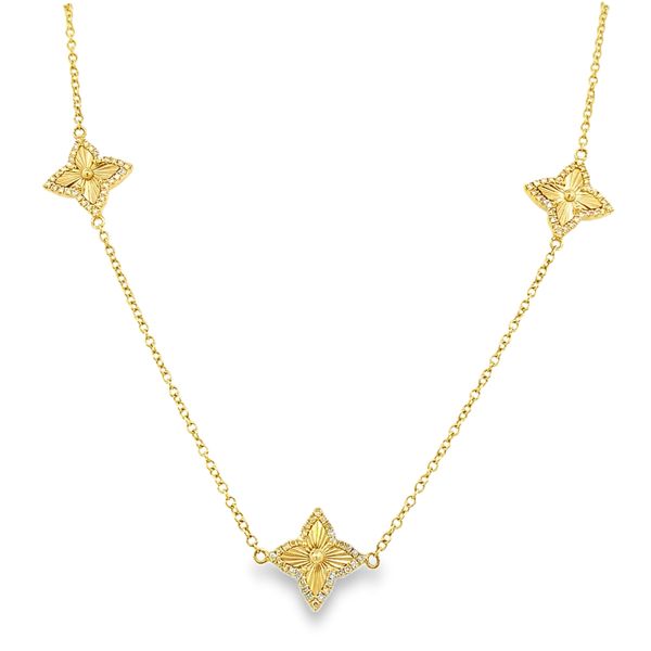 The Flower Collection Yellow Gold & Diamond Necklace SVS Fine Jewelry Oceanside, NY
