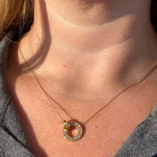 Interlocking Diamond Circles Necklace Image 3 SVS Fine Jewelry Oceanside, NY