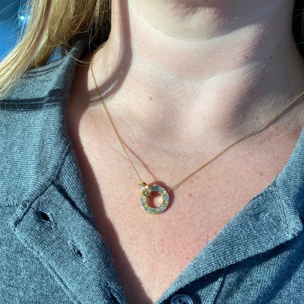 Interlocking Diamond Circles Necklace Image 4 SVS Fine Jewelry Oceanside, NY