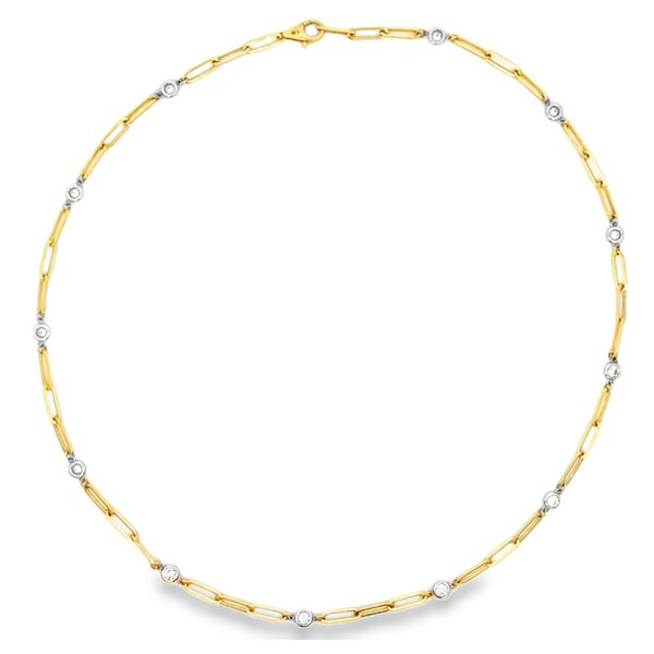 Yellow & White Gold Diamond Paperclip Chain Image 2 SVS Fine Jewelry Oceanside, NY