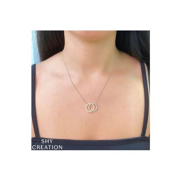 Shy Creation Yellow Gold And Diamond Necklace Image 2 SVS Fine Jewelry Oceanside, NY