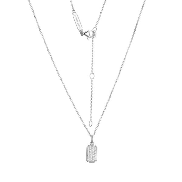 Lab Grown Diamond Dog Tag Necklace, .13ctw Image 2 SVS Fine Jewelry Oceanside, NY