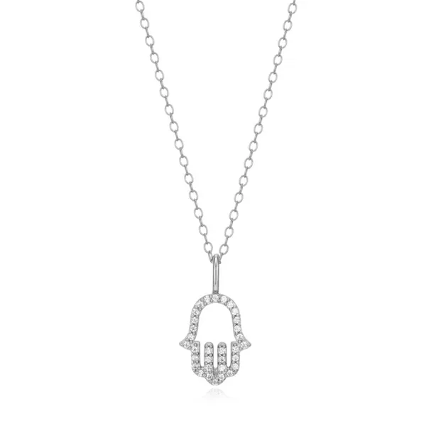 Lab Grown Diamond Hamsa Necklace, .09ctw SVS Fine Jewelry Oceanside, NY