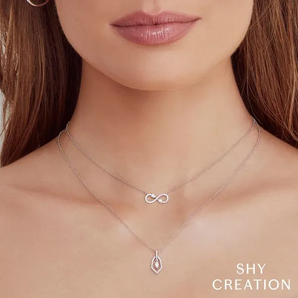 Shy Creation Diamond Infinity Necklace Image 3 SVS Fine Jewelry Oceanside, NY