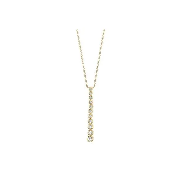 Shy Creation Yellow Gold Diamond Journey Necklace SVS Fine Jewelry Oceanside, NY