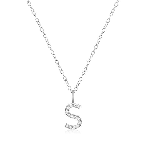 Lab Grown Diamond Initial S Necklace, .04ctw SVS Fine Jewelry Oceanside, NY