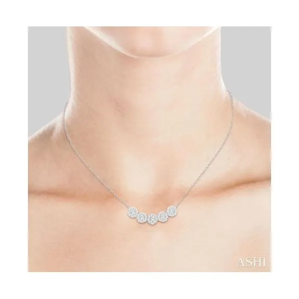 White Gold Five Station Diamond Necklace, .35ctw Image 2 SVS Fine Jewelry Oceanside, NY