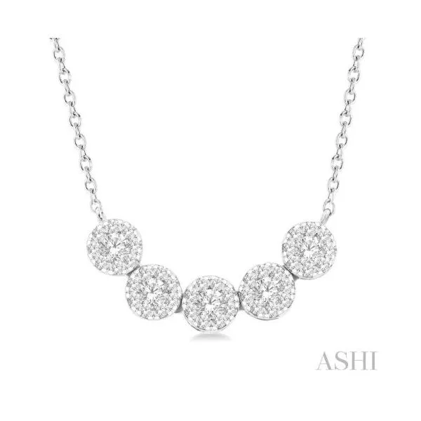 White Gold Five Station Diamond Necklace, .35ctw SVS Fine Jewelry Oceanside, NY