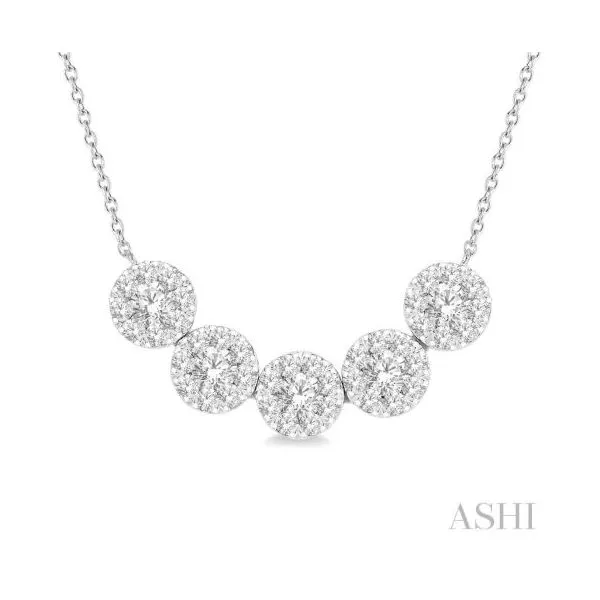 White Gold Five Station Diamond Necklace, 1ctw SVS Fine Jewelry Oceanside, NY