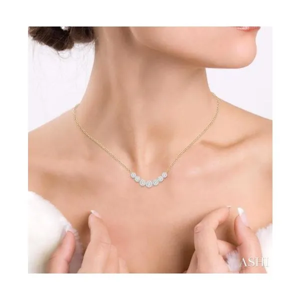 Yellow & White Gold Diamond Necklace Image 2 SVS Fine Jewelry Oceanside, NY