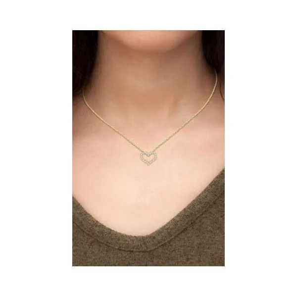 Yellow Gold Heart Shape Diamond Pendant Image 2 SVS Fine Jewelry Oceanside, NY
