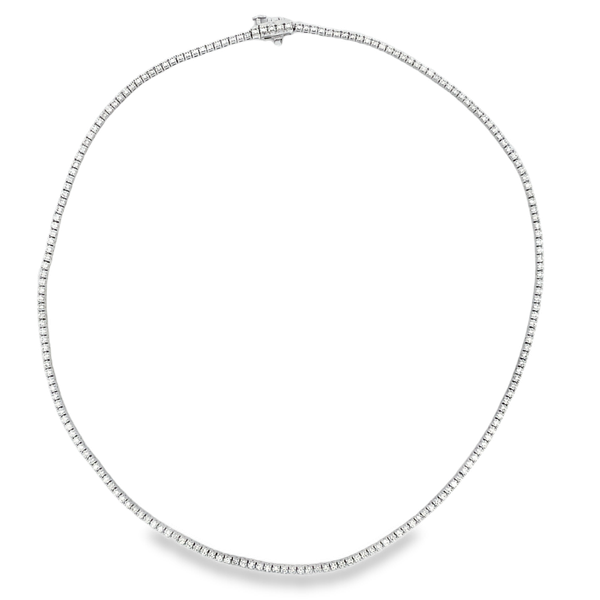 White Gold Diamond Tennis Necklace, 3Cttw, 16