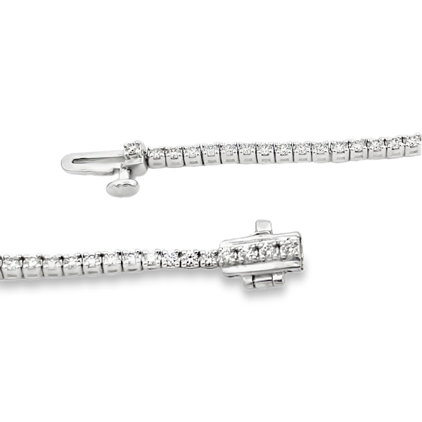 White Gold Diamond Tennis Necklace, 3Cttw, 16
