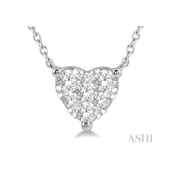 White Gold Heart Shape Diamond Pendant SVS Fine Jewelry Oceanside, NY