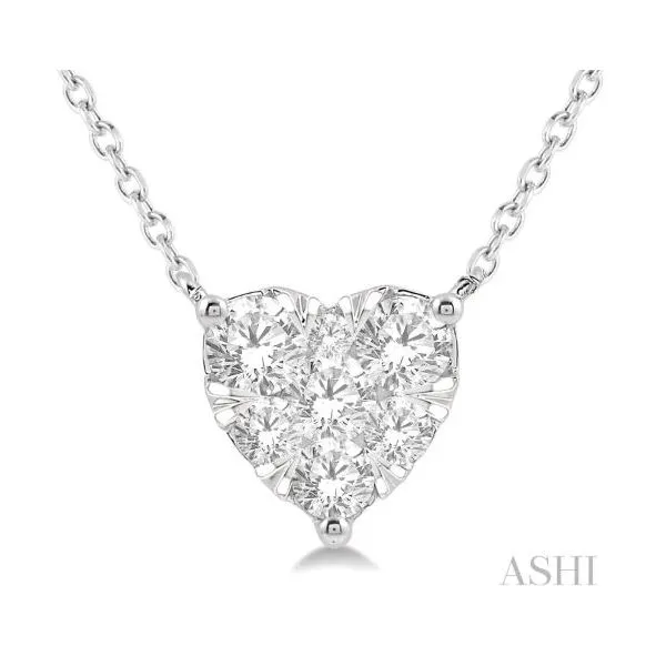 White Gold Heart Shape Diamond Pendant SVS Fine Jewelry Oceanside, NY