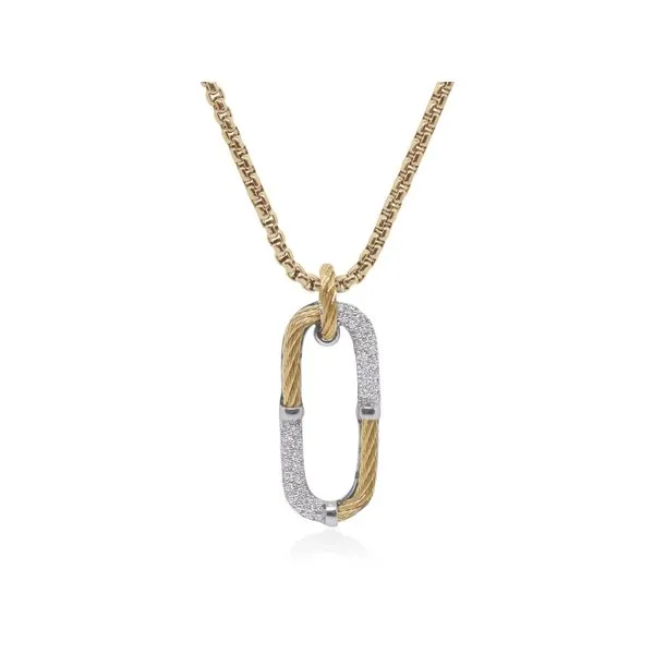 ALOR White Gold, Yellow Chain, & Diamond Necklace SVS Fine Jewelry Oceanside, NY