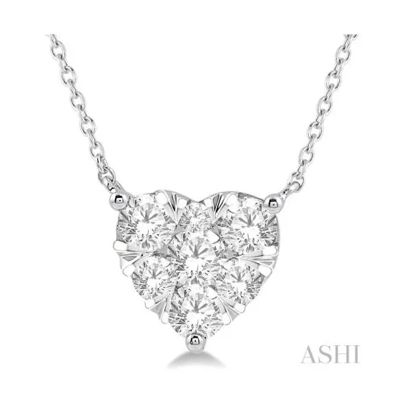 White Gold Heart Shape Diamond Pendant SVS Fine Jewelry Oceanside, NY