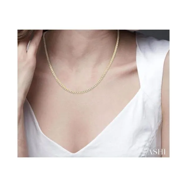 Yellow Gold Diamond Tennis Necklace, 7Cttw, 16\