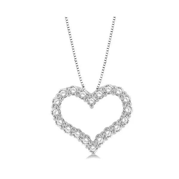 White Gold Heart Shape Diamond Pendant SVS Fine Jewelry Oceanside, NY