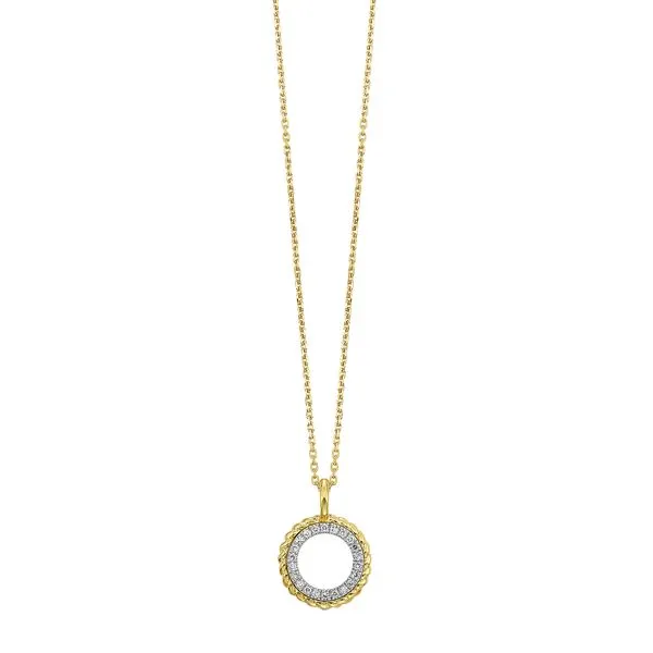 Yellow Gold Diamond Circle Pendant, 0.05Cttw, 18