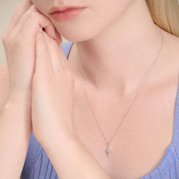 Lab Grown Northstar Necklace, .10ctw Image 3 SVS Fine Jewelry Oceanside, NY