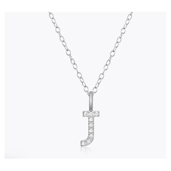 Lab Grown Diamond Initial J Necklace, .03ctw SVS Fine Jewelry Oceanside, NY