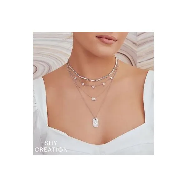 Shy Creation Diamond Necklace Image 2 SVS Fine Jewelry Oceanside, NY