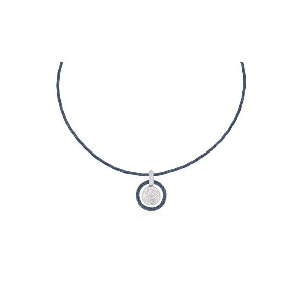 ALOR White Gold, Diamond, And Blueberry Cable Necklace