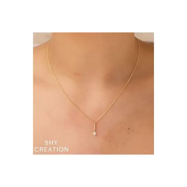 Shy Creation White Gold Diamond Necklace Image 2 SVS Fine Jewelry Oceanside, NY