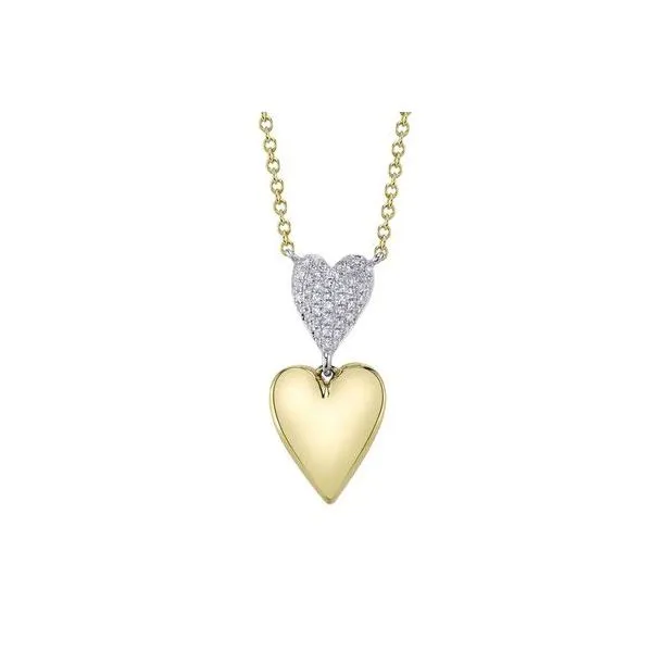 Shy Creation Yellow & White Gold Diamond Necklace