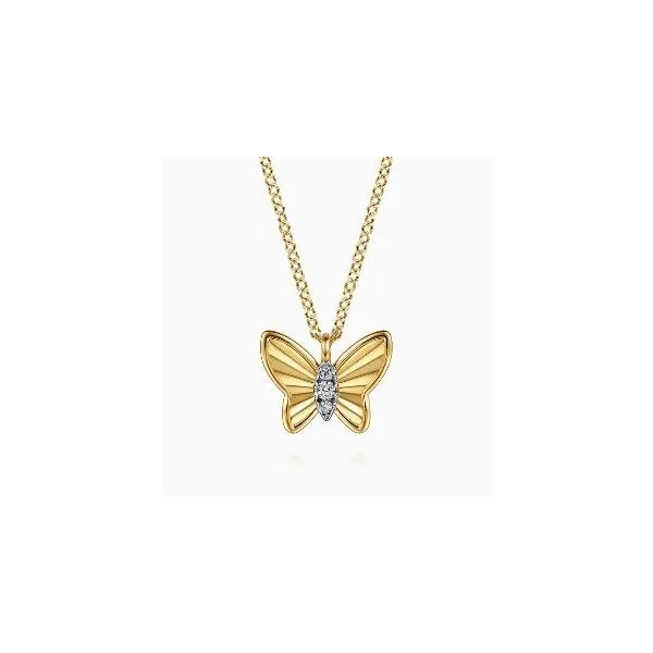 Gabriel & Co. Contemporary Yellow Gold Diamond Necklace