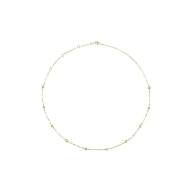 Shy Creation Yellow Gold Diamonds By The Yard Necklace SVS Fine Jewelry Oceanside, NY